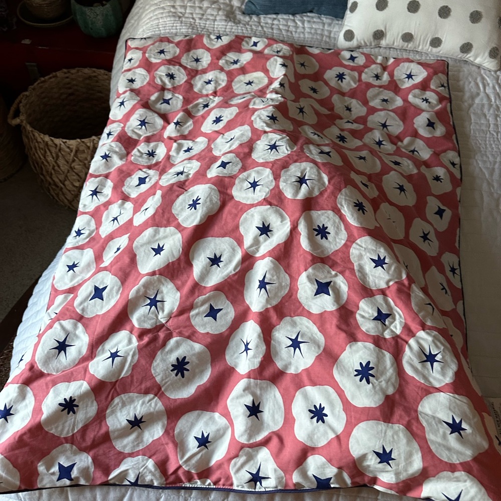 Babyletto pink blue white stars baby comforter reversible